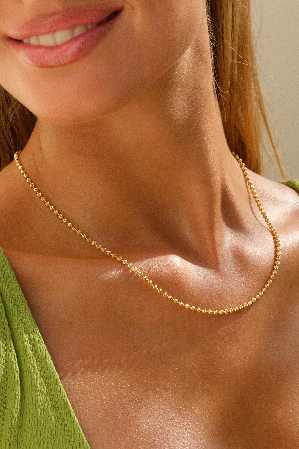 Textured Dots halskæde - forgyldt